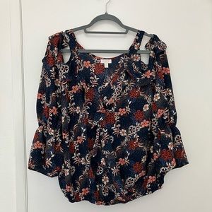 NWT Navy Floral Blouse